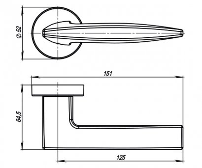Ручка раздельная R.URB52.SQUID (SQUID URB9) GOLD-24 золото 24К
