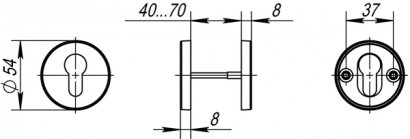 Накладка под цилиндр ET.R.DSS304-02 (DSS-02-ET) INOX 304
