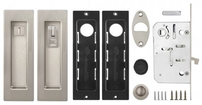 Защелка с ручками для раздвижных дверей SH.URB153.KIT011-BK (SH011 URB) SN-3 матовый никель