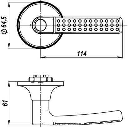 Ручка защелка DK626 PB-ET (6026 PB-E) (кл./фик.) золото