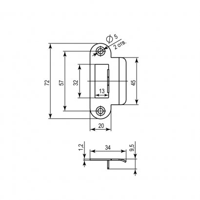 Ответная планка STRP-F72/R20 (SP-F72/R20) SN тех. упаковка