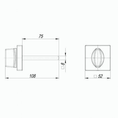Ручка поворотная BKW8.K.USQ52 (BKW8/USQ) SN-3 матовый никель