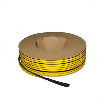 Уплотнитель самоклеящийся ADH/D-12x10mm, BLACK черный 150m