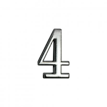 Цифра дверная АЛЛЮР &quot;4&quot; на клеевой основе  хром