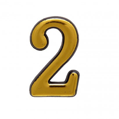 Цифра дверная АЛЛЮР пластик &quot;2&quot; золото