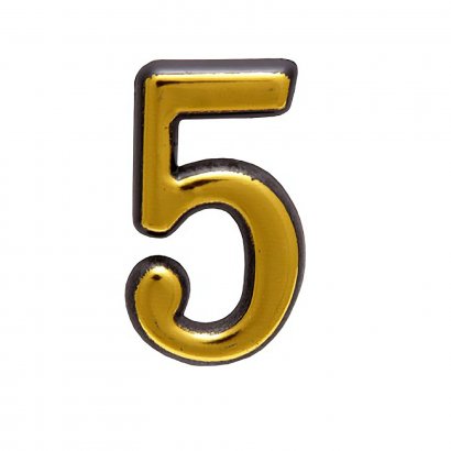Цифра дверная АЛЛЮР пластик &quot;5&quot; золото