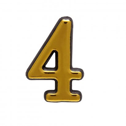 Цифра дверная АЛЛЮР БОЛЬШАЯ пластик &quot;4&quot; золото