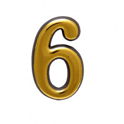 Цифра дверная АЛЛЮР БОЛЬШАЯ пластик &quot;6&quot; золото