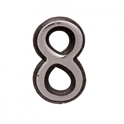 Цифра дверная АЛЛЮР БОЛЬШАЯ пластик &quot;8&quot; хром