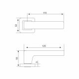 АЛЛЮР АРТ &quot;КОЛОМБО&quot;  BL+L45-8 BL (23150/S45) матовый черный Комплект ручка и защелка
