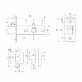 АЛЛЮР АРТ &quot;КОЛОМБО&quot;  BL+L45-8 BL (23150/S45) матовый черный Комплект ручка и защелка