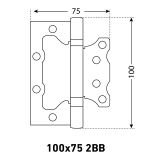 АЛЛЮР 100х75 2BB W КОРОБКА 2,5мм матовый белый Петля накладная без врезки 2 шт
