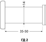АЛЛЮР ГД-2 БШт 35-50мм d=14мм золото Глазок дверной