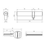 АЛЛЮР HD F 100-5К CP[30x10x60] (35x65) хром перф.кл БЛИСТЕР Цилиндровый механизм