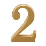 Цифра дверная АЛЛЮР &quot;2&quot; на клеевой основе  золото