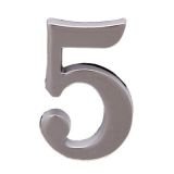 Цифра дверная АЛЛЮР &quot;5&quot; на клеевой основе  хром