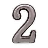 Цифра дверная АЛЛЮР БОЛЬШАЯ пластик &quot;2&quot; хром