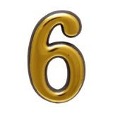 Цифра дверная АЛЛЮР БОЛЬШАЯ пластик &quot;6&quot; золото
