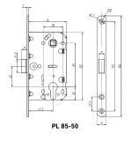 АЛЛЮР АРТ PL 85-50 BL (b2b) матовый черный без ц/м  Замок врезной
