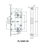АЛЛЮР АРТ PL 96WC-50 PB золото ХЕДЕР  с фиксатором Защелка