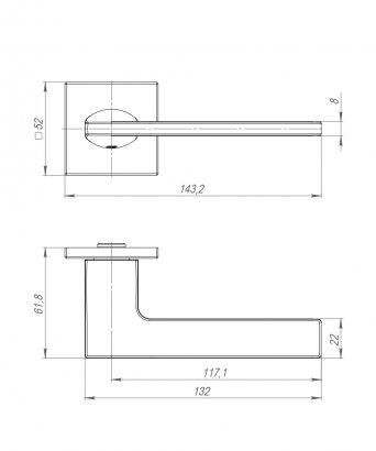 Ручка раздельная K.ARC.Q52.MAIN SN-3 мат.никель