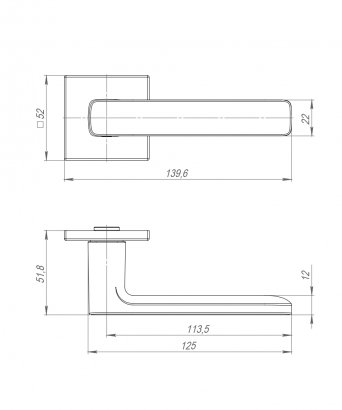 Ручка раздельная K.ARC.Q52.VIVA BL-24 черный