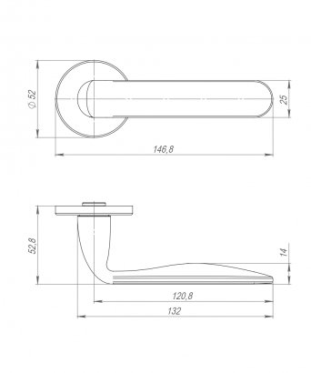 Ручка раздельная R.ARC.R52.EXTRA BL-24 черный