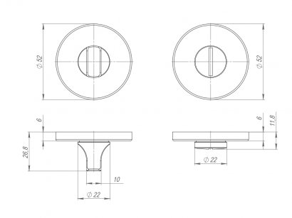 Ручка поворотная BK6.R.ARC.R52 (BK6 ARC) SN-3 мат.никель