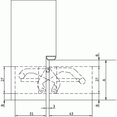 Петля скрытая HH-16 PC врезная с 3D-регулировкой вес полотна до 40 кг, цвет хром