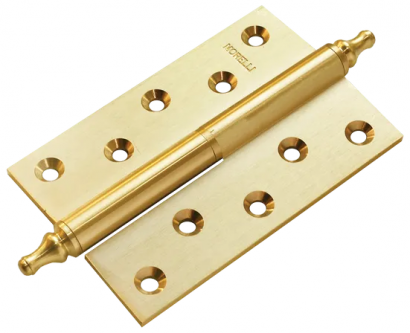 Петля карточная разъемная латунная MB 120X80X3.5 SG L C с коронкой левая, верзная, цвет матовое золото