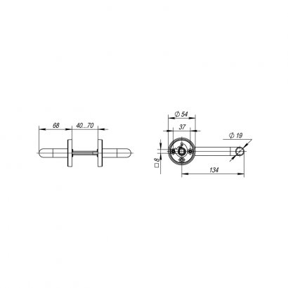Ручка раздельная R.DSS201-0203/19 (DSS-0203/19) (INOX 201) BLACK