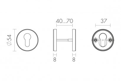 Накладка под цилиндр ET.R.DSS201-02 (DSS-02-ET) (INOX 201) BLACK