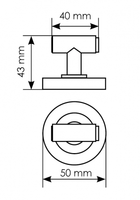 LUX-WC-BRIDGE NIS, завертка сантехническая для ручки BRIDGE, цвет - мат. никель