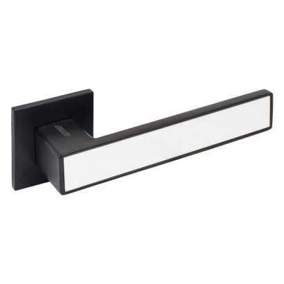 АЛЛЮР АРТ  &quot;ЛАНА&quot; BL/W+L45-8 BL (861511/S45) матовый черный/белый Комплект ручка и защелка
