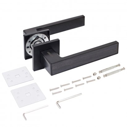 АЛЛЮР АРТ &quot;ЛАНА&quot; BL/BL +L7050S BL+BK-S2 BL(86150/S7050) матовый черный Компл ручка и защ с фикс