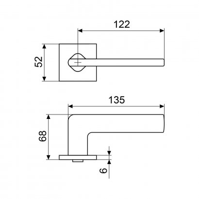АЛЛЮР АРТ  &quot;ТИНА&quot; SC+L45-8 SC (8890/S45) матовый хром Комплект ручка и защелка