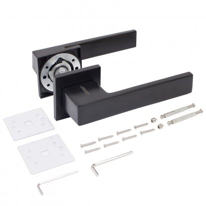 АЛЛЮР АРТ &quot;РИНГО&quot; BL+L7050S BL+BK-S2 BL (83150/S7050) матовый черный Комплект ручка и защ с фикс (20