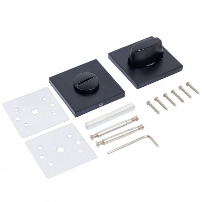 АЛЛЮР АРТ &quot;РИНГО&quot; BL+L7050S BL+BK-S2 BL (83150/S7050) матовый черный Комплект ручка и защ с фикс (20