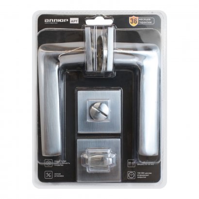 АЛЛЮР АРТ &quot;ТИНА&quot; SC+L7050S SC+BK-S2 SC (8890/S7050) матовый хром Комплект ручка и защ с фикс