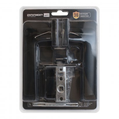 АЛЛЮР АРТ  &quot;ТИНА&quot; BL+L45-8 BL (88150/S45) матовый черный Комплект ручка и защелка