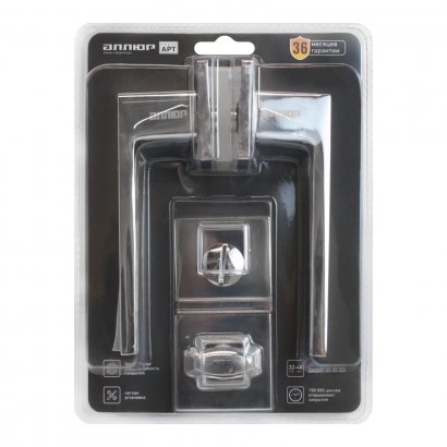 АЛЛЮР АРТ &quot;ЛАНА&quot; CP/W +L7050S CP+BK-S2 CP (86211/S7050) хром/белый Комплект ручка и защ с фикс