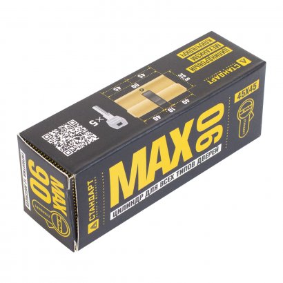 Стандарт MAX 90 (45х45) SB 5кл мат.золото перф.ключ/ключ Цилиндровый механизм (80,10)