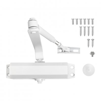 АЛЛЮР Доводчик дверной COMFORT ДД 165/3-4 A-W (до 100 кг) белый RAL9016, морозостойкий