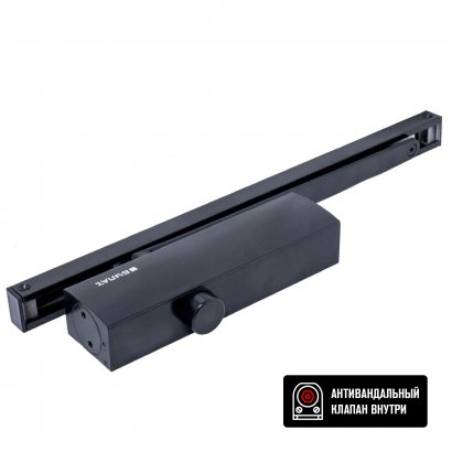 БУЛАТ Доводчик дверной  ДД 812/5 CH-B (CS+LS+HO+BC+DA+PA) (25-120 кг) черный со скольз.тягой