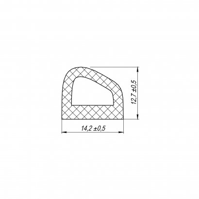 Уплотнитель самоклеящийся ADH/D-14,2x12,7mm (127), BLACK черный 120 m