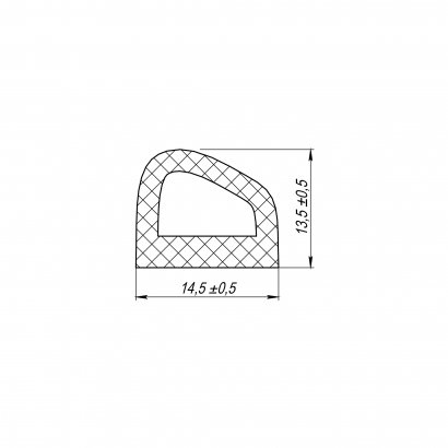 Уплотнитель самоклеящийся ADH/D-14,5x13,5mm (031), BLACK черный 100 m 