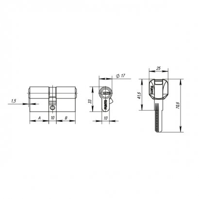Цилиндровый механизм MaxPro7002Knob80mm(45+10+25) SN никель 7key с вертушкой 