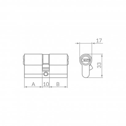 Цилиндровый механизм Z3000Key90(30+10+50) СP хром