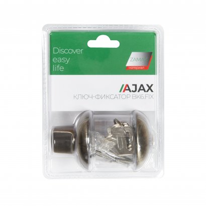 Ручка поворотная с фиксацией ключом BK6.FIX.JR AB-7 бронза
