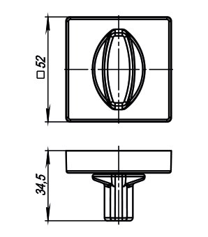 Ручка поворотная BK6.K.USQ52 FSG-39 флорентийское золото